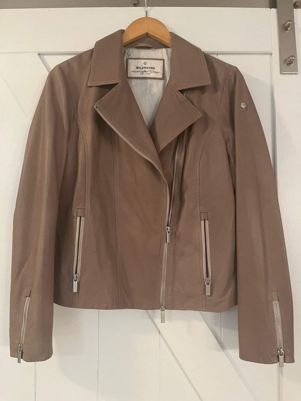 Milestone Taupe Leather Jacket